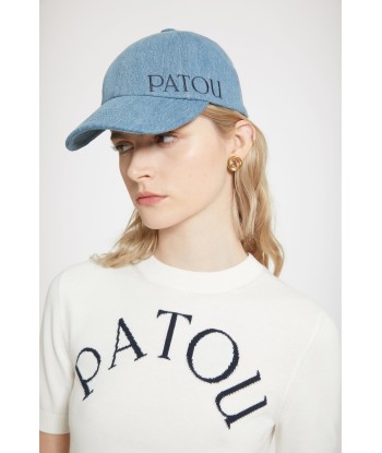 Patou jacquard knit top in eco-friendly cotton blend des créatures d'habitude