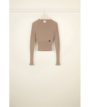 Fitted rib knit jumper in organic cotton Les êtres humains sont 