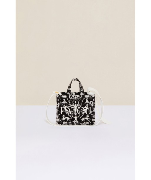 Small Patou canvas tote in printed organic cotton les ligaments