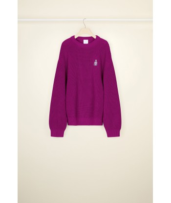 Fragrance patch jumper in eco-friendly wool and cotton Livraison rapide