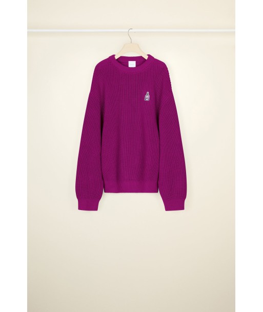 Fragrance patch jumper in eco-friendly wool and cotton Livraison rapide