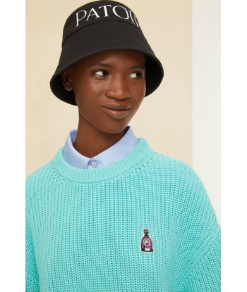 Fragrance patch jumper in eco-friendly wool and cotton 50% de réduction en Octobre 2024