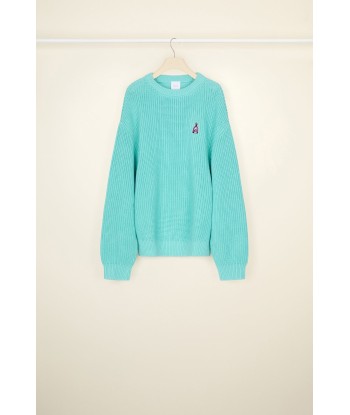 Fragrance patch jumper in eco-friendly wool and cotton 50% de réduction en Octobre 2024