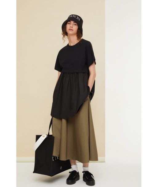 Belted maxi skirt in organic cotton meilleur choix