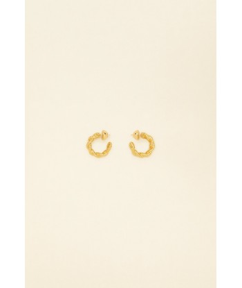 Small braided hoop earrings in gold-plated brass pas cheres