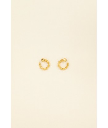 Small braided hoop earrings in gold-plated brass pas cheres