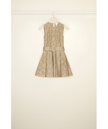 Pleated mini dress in eco lace paiement sécurisé