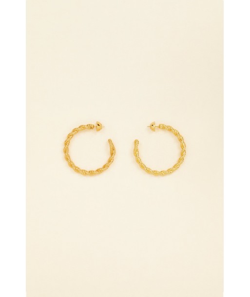 Large braided hoop earrings in gold-plated brass de votre