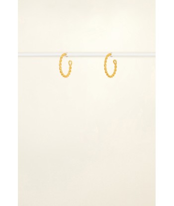 Large braided hoop earrings in gold-plated brass de votre