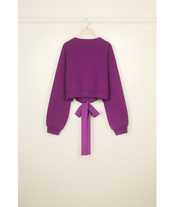 Cropped grosgrain sweatshirt in organic cotton pas cher 