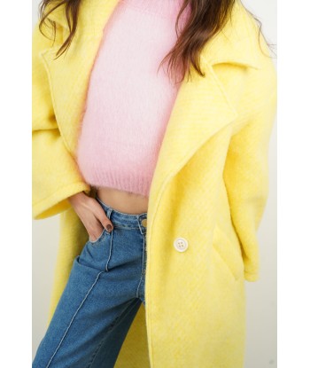 Gabriela yellow wool coat pas chere