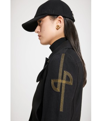 Embroidered logo jacket in organic denim votre