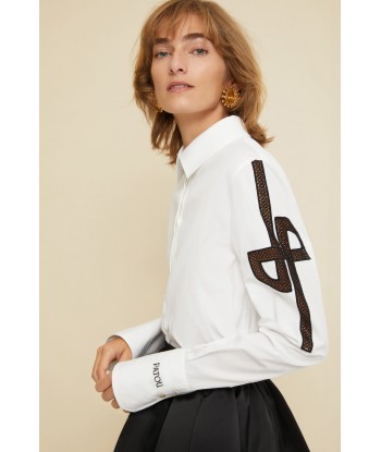 Embroidered logo shirt in organic cotton de France