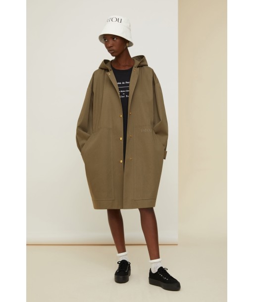 Patou oversized parka in organic cotton brillant des détails fins