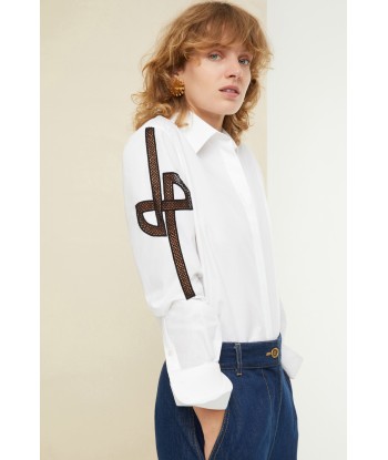 Embroidered logo shirt in organic cotton de France