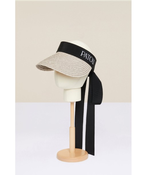 Grosgrain visor hat in wicker store