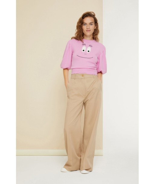 Barbapapa cropped jumper brillant des détails fins