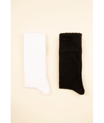 Pack of two pairs of organic cotton socks - Black and White pas cheres