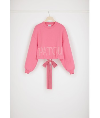 Cropped drawstring sweatshirt in organic cotton de la marque