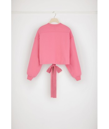 Cropped drawstring sweatshirt in organic cotton de la marque