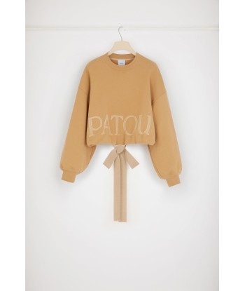 Cropped drawstring sweatshirt in organic cotton shop