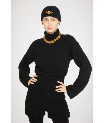 Rib knit turtleneck jumper in Merino wool Venez acheter