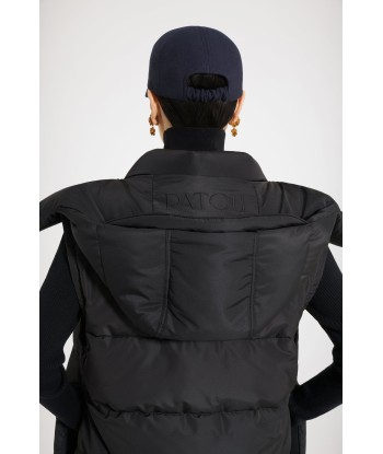 Puffer coat with detachable sleeves in recycled polyester outlet