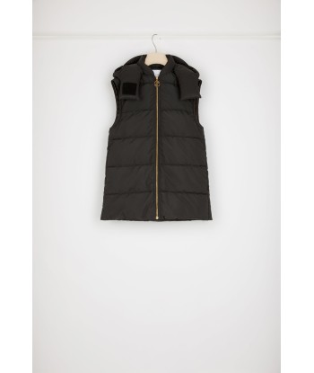 Puffer coat with detachable sleeves in recycled polyester outlet