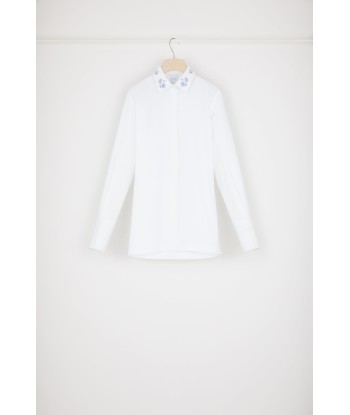 Signature organic cotton shirt with embroidered collar online