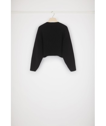 Cropped rib knit jumper in Merino wool l'évolution des habitudes 