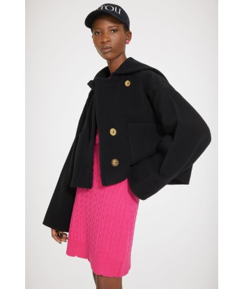 Cropped coat in double-faced wool les ligaments