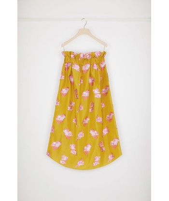 Drawstring grosgrain skirt in floral faille Venez acheter