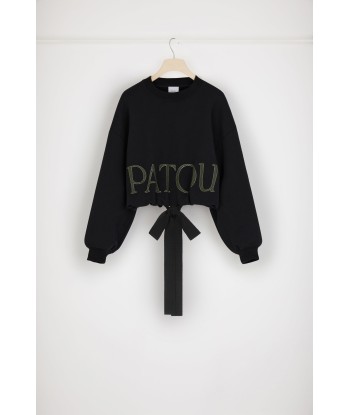 Cropped drawstring sweatshirt in organic cotton 50-70% off 