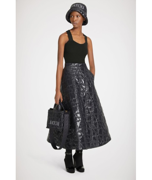 Quilted maxi skirt in recycled polyamide de l' environnement