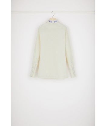 Signature organic cotton shirt with embroidered collar meilleur choix