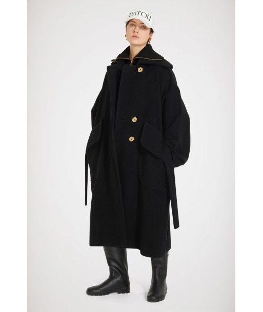 Maxi coat in double-faced wool Amélioration de cerveau avec