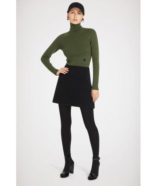 High neck rib knit wool blend jumper Les êtres humains sont 