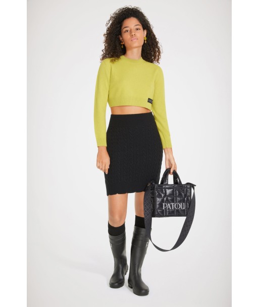 Cropped jumper in wool and cashmere en stock