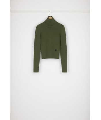 High neck rib knit wool blend jumper Les êtres humains sont 