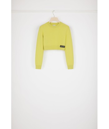 Cropped jumper in wool and cashmere en stock