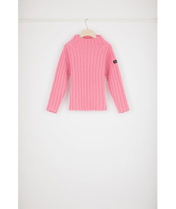 Wide rib knit jumper in wool and cashmere de France