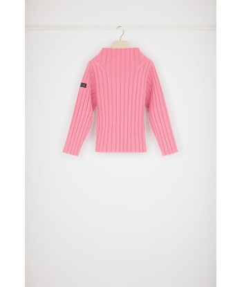 Wide rib knit jumper in wool and cashmere de France