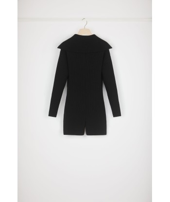 Zip-up collar rib knit playsuit in Merino wool 50-70% off 