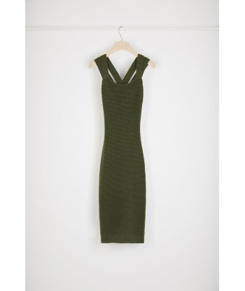 Cross back knit midi dress in virgin wool vente chaude votre 