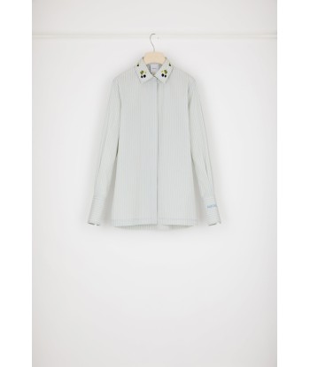 Signature organic cotton shirt with embroidered collar Par le système avancé 