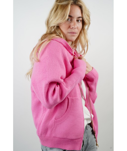 Ali Candy Pink Hooded Cashmere/Wool Jacket la chaussure