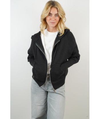 Ali Black Hooded Cashmere/Wool Jacket ou a consommer sur place